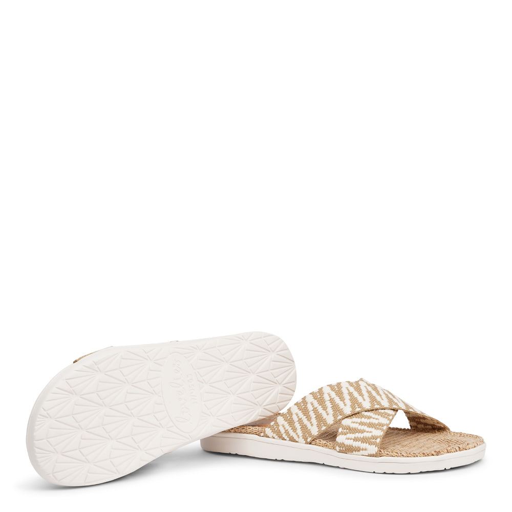 The casual Harmal sandal, a tribute to the breathtaking beach in North Goa that inspires its name.  Step into comfort and style with its unique design, featuring double-layered soft and durable rubber soles. The mid-sole, adorned with natural jute, adds a touch of eco-friendly elegance.