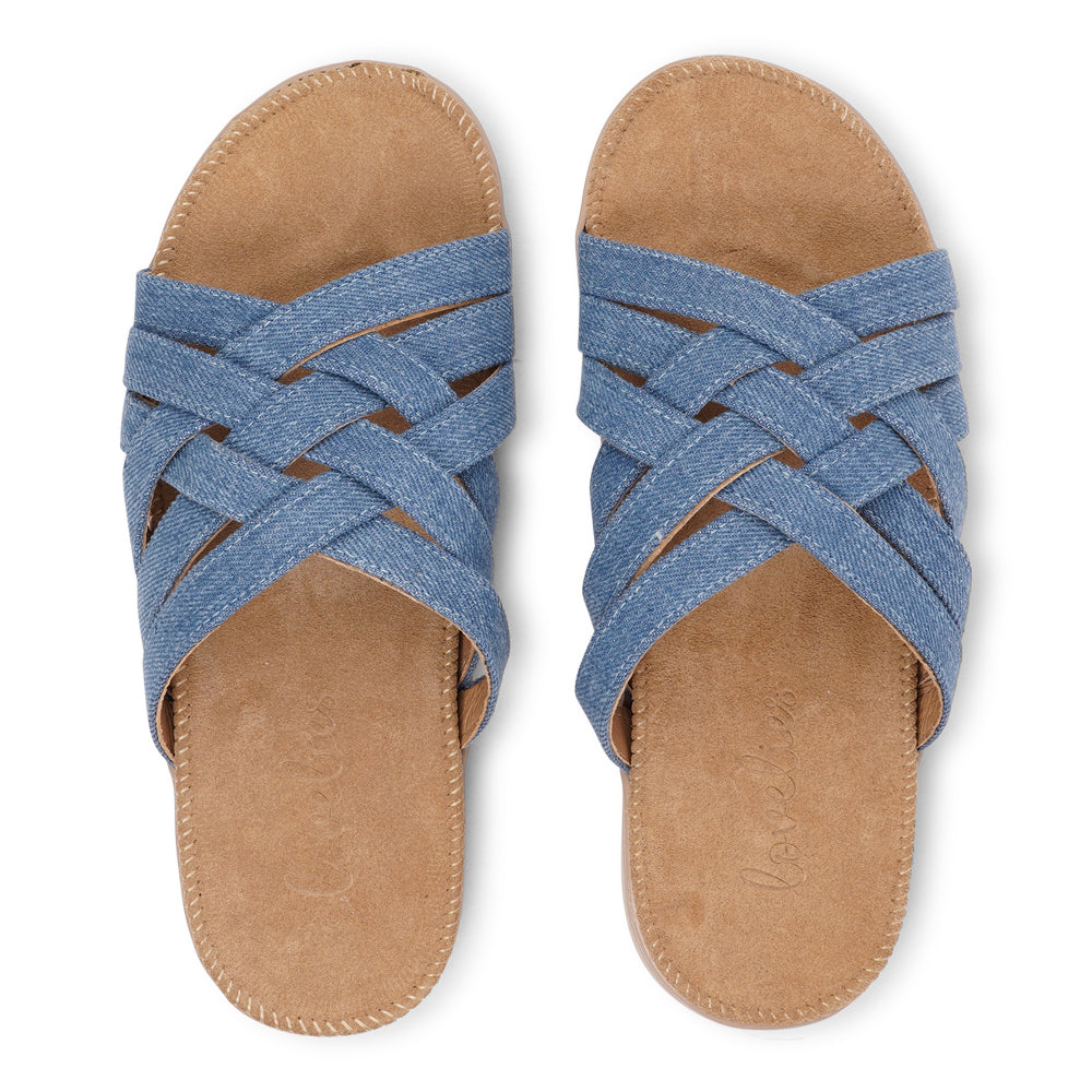 Say hello to the captivating Matara sandal, drawing inspiration from the stunning coasts of Sri Lanka.  This sandal is a luxurious treat, featuring durable rubber embraced by velvety suede. With delicate denim straps adding a playful flair, it effortlessly enhances any ensemble. It's the ultimate blend of chic and trendy style.