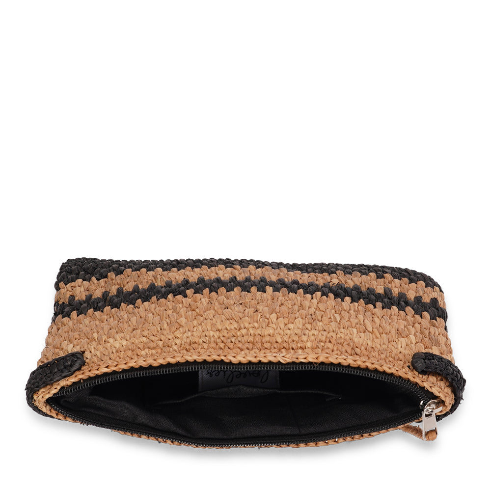 Meliso Stripe - Crochet raffia clutch