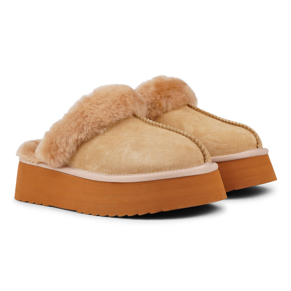 What sets the Robson mules apart is their plush shearling lining, which envelops your feet in a cloud-like cocoon of comfort. The shearling not only adds a touch of opulence but also provides natural insulation, keeping your feet toasty even on the chilliest of days.

But comfort isn't just skin-deep with the&nbsp;Robson mules. The combination of premium suede and the resilient rubber sole ensures durability and longevity, making these mules a dependable choice for daily wear. Whether you're stepping out fo