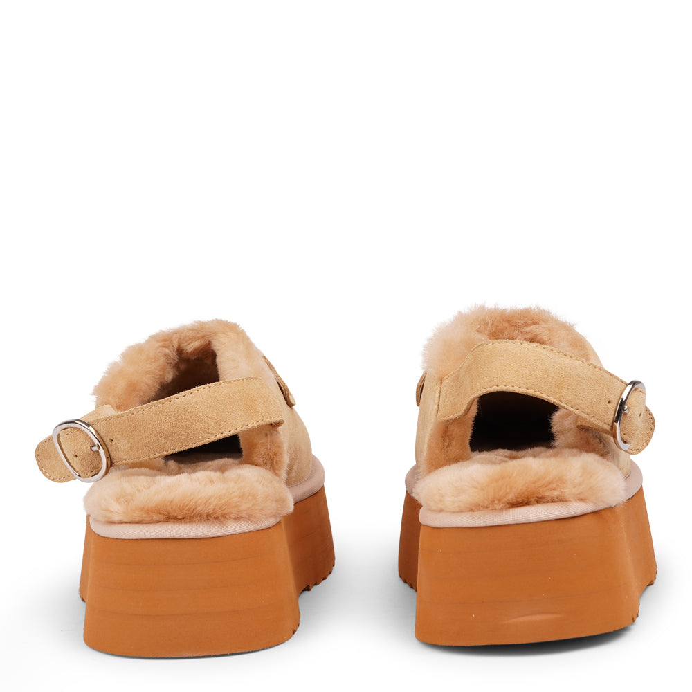 Lovelies - Step into a world of luxury and coziness with our Siple suede mules. Crafted with the finest suede, these mules are designed to provide not only elegance but also ultimate comfort for your feet. The sumptuous shearling lining ensures your feet stay warm and snug, making them the perfect choice for colder days.
The standout feature of the Siple mules is the adjustable heel strap, allowing you to customize the fit to your liking. 