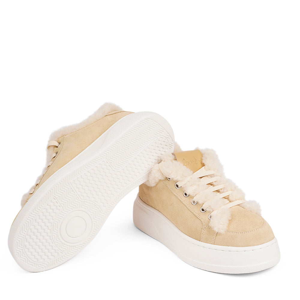 Ashlyn embossed logo leather platform sneaker online