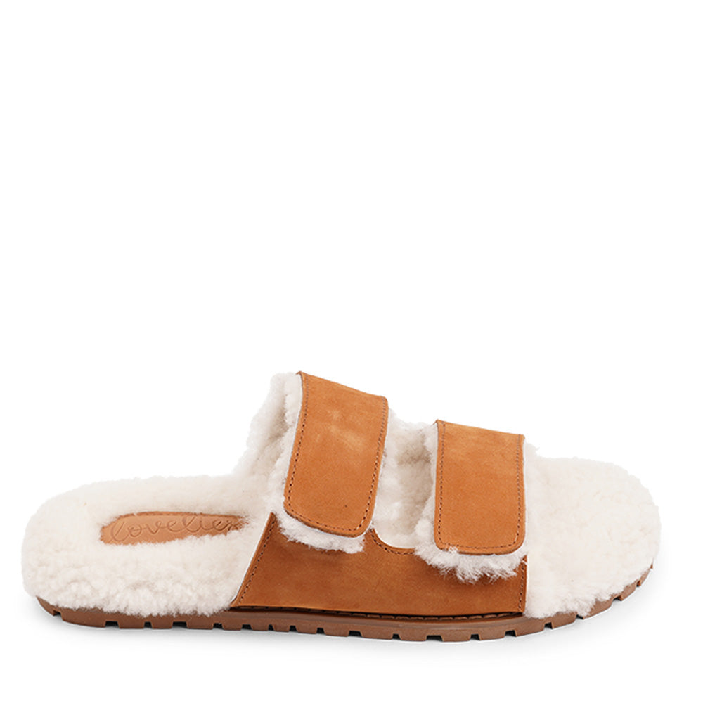 Lovelies Studio - Adjustable Nubuck sandals with shearling lining  Lovelies shearling sandals will bring softness and warmth to your feet this autumn. The combination of soft shearling and rubber sole guarantees the utmost comfort to the wearer. Lovelies Studio is a Danish brand.