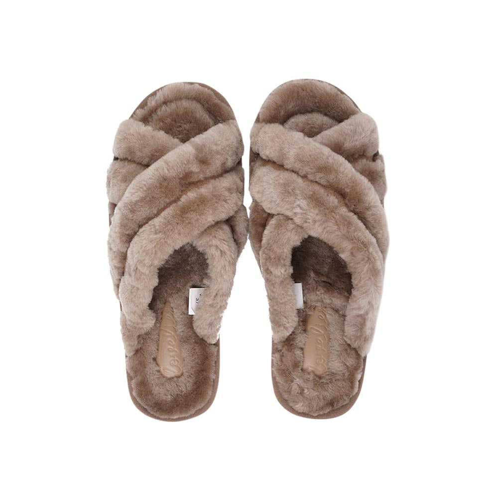 Shearling store flip flops